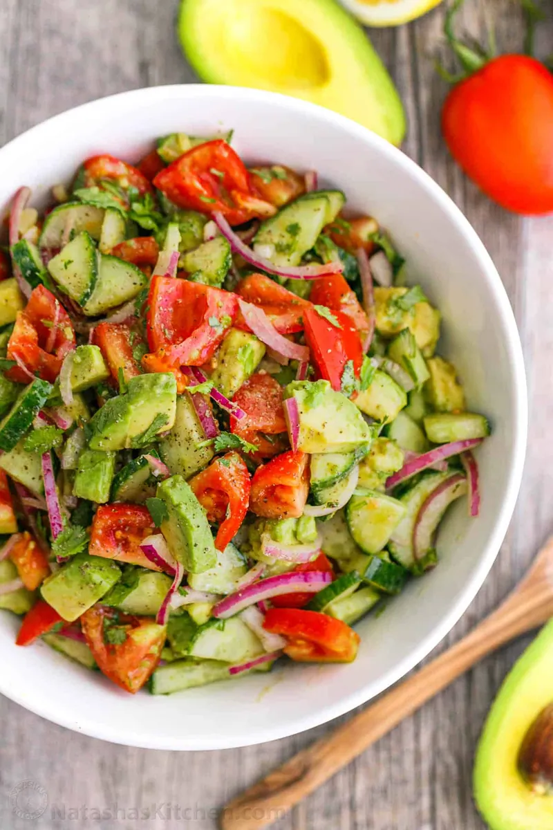 Cucumber Tomato Avocado Salad