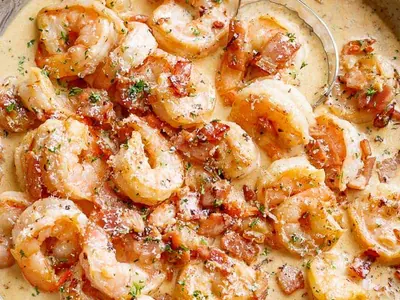 Shrimp Bacon Alfredo