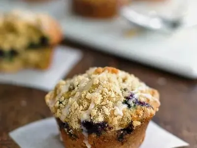 Oatmeal Flax Blueberry Muffins