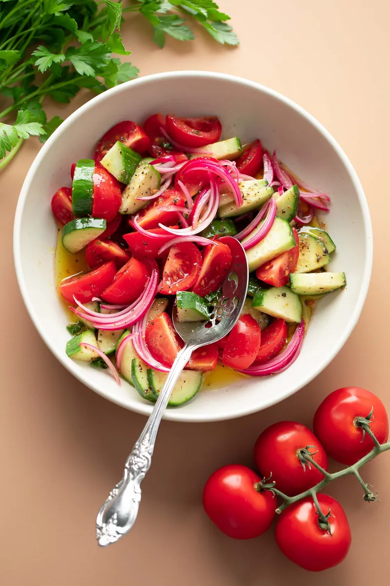Marinated Tomato Cucumber Salad