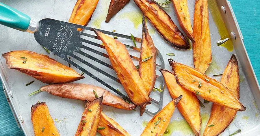 Sweet Potato Wedges with mint