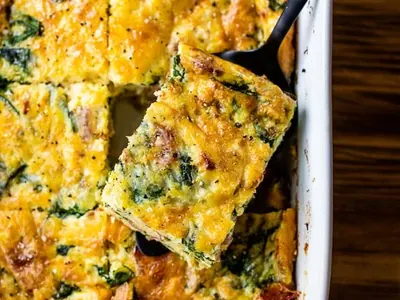Bacon Spinach Egg Casserole