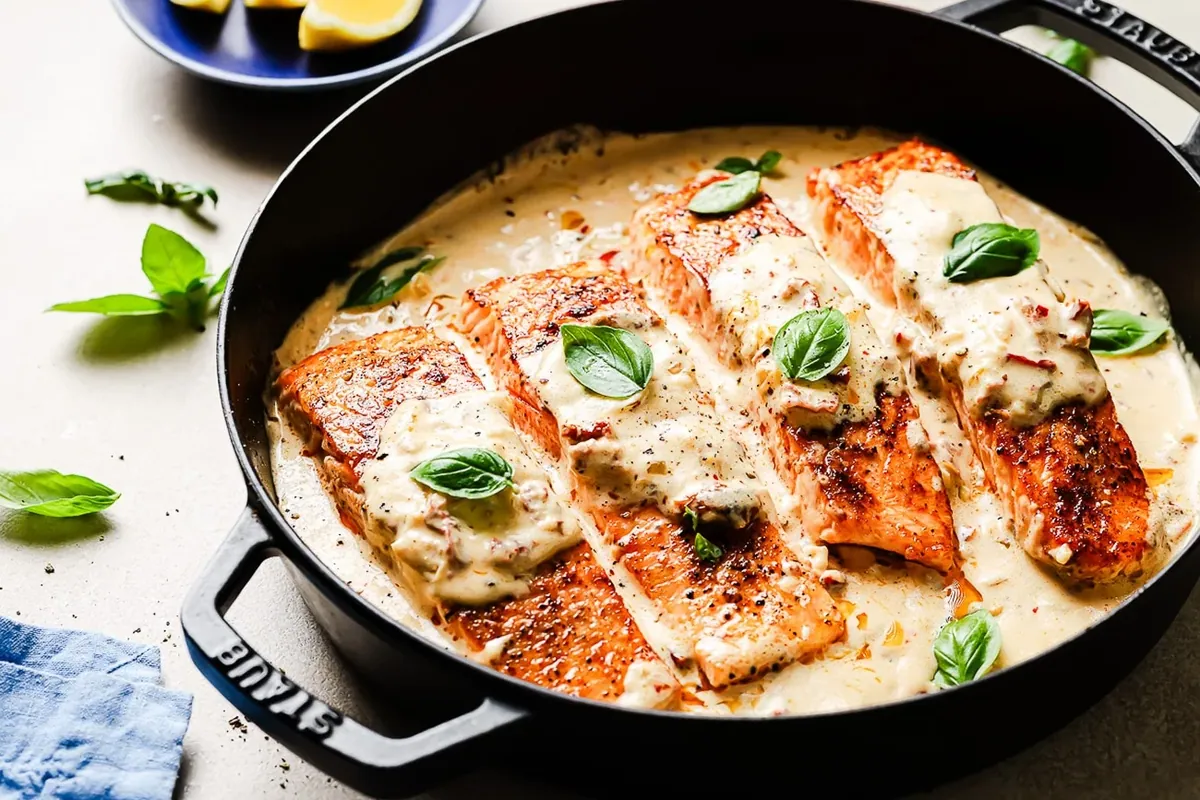 Creamy Parmesan Sun-Dried Tomato Salmon