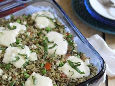 Beef Pesto Quinoa Bake