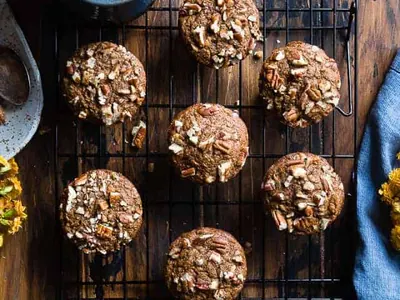 Carrot Cake Muffins with nuts and seeds