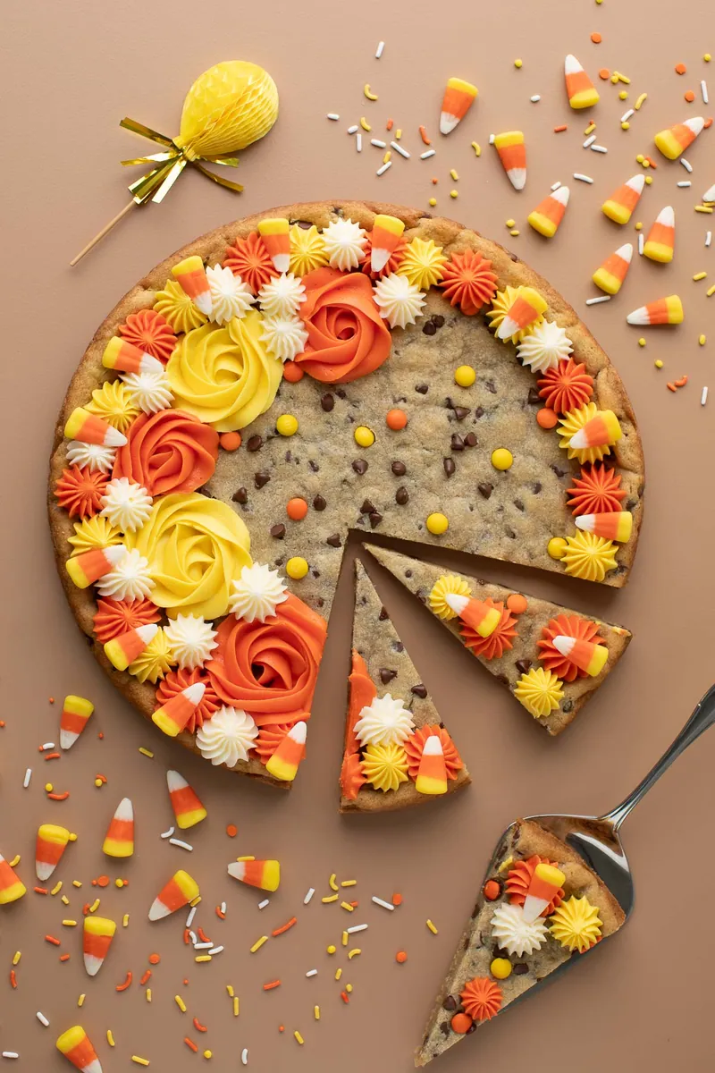 Candy Corn Cookie Cake