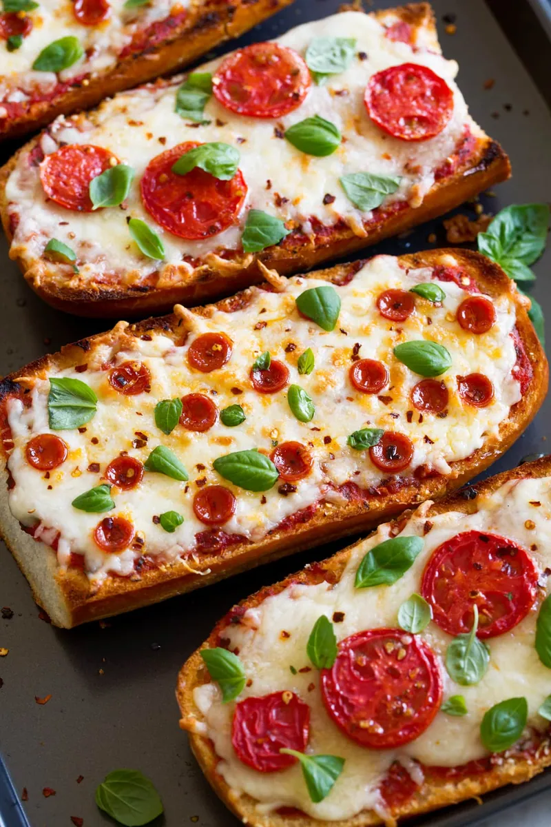 French Bread Pizza with mozzarella