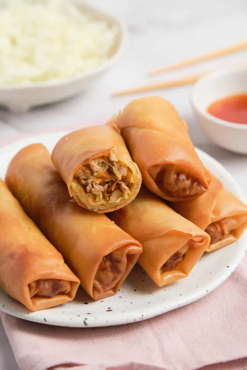 Pork Egg Rolls with ground pork