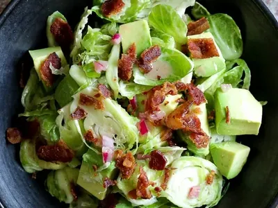 Raw Brussels Sprout Bacon Salad