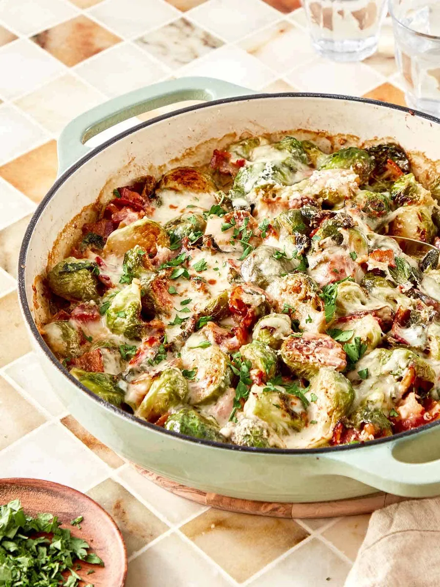 Creamy Bacon Brussels Sprouts