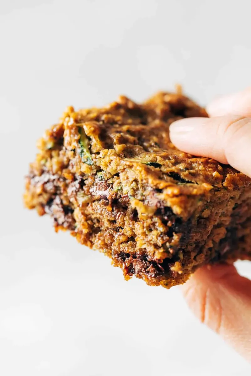 Almond Butter Chocolate Chip Zucchini Bars