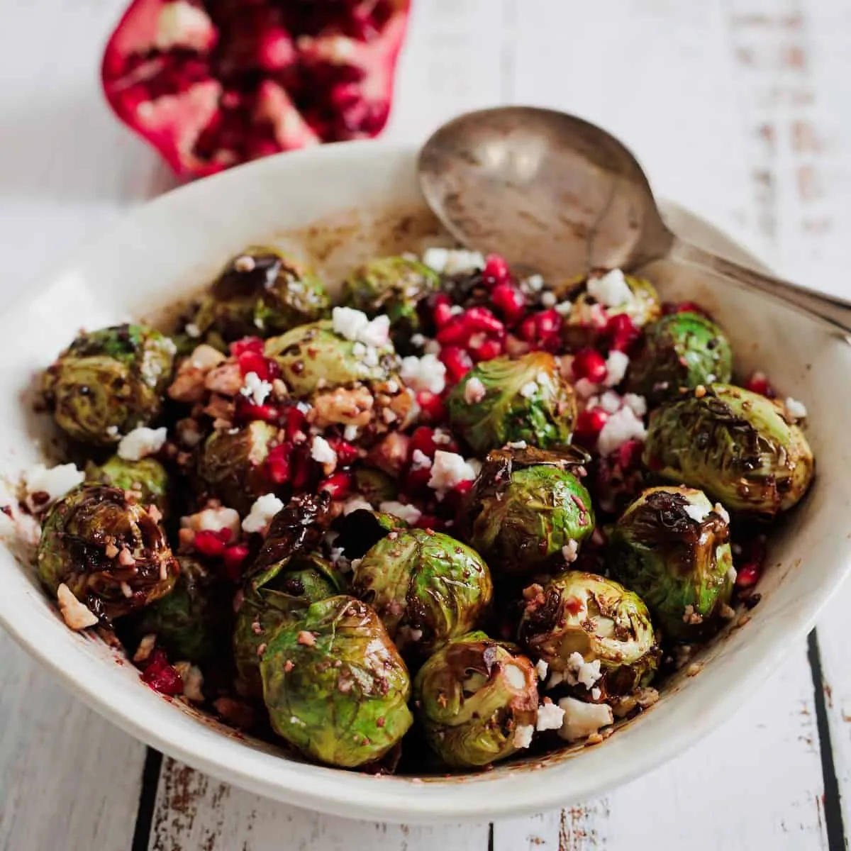 Air Fryer Brussels Sprouts with feta