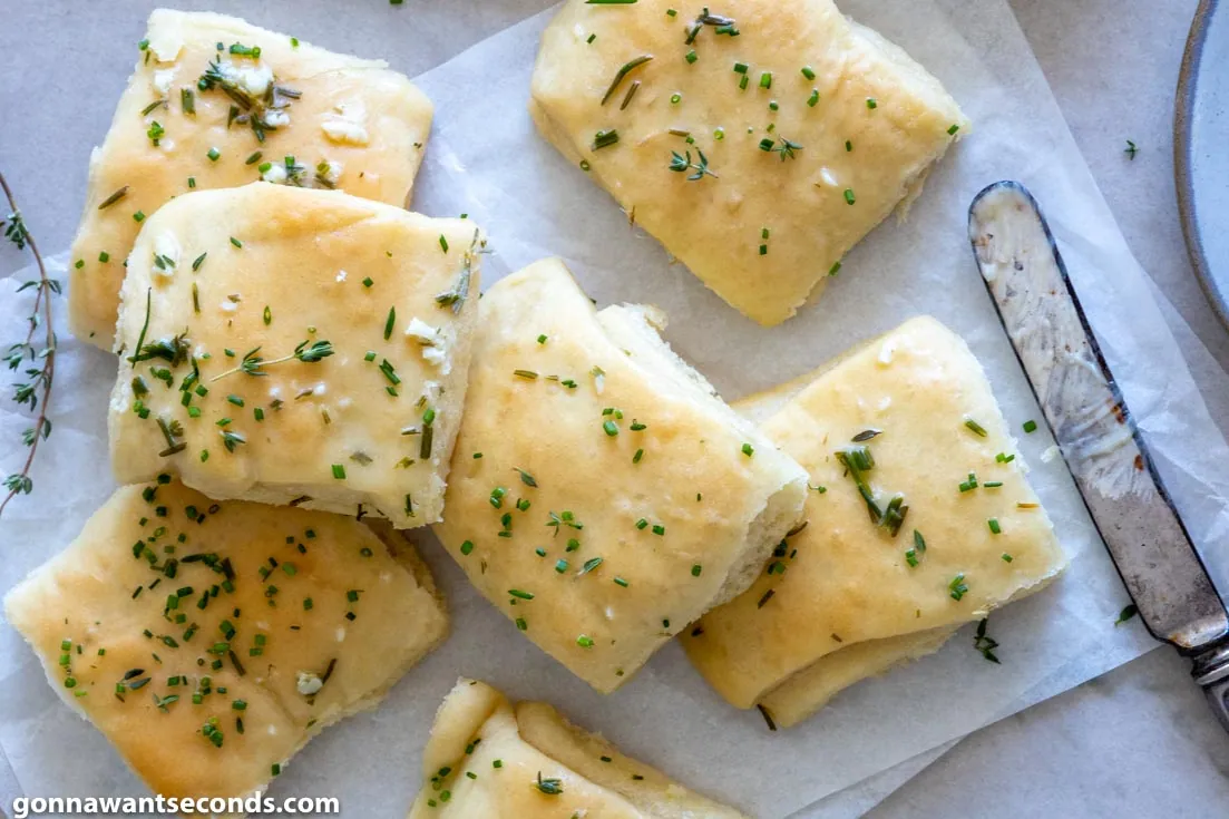 Garlic Herb Parker House Rolls
