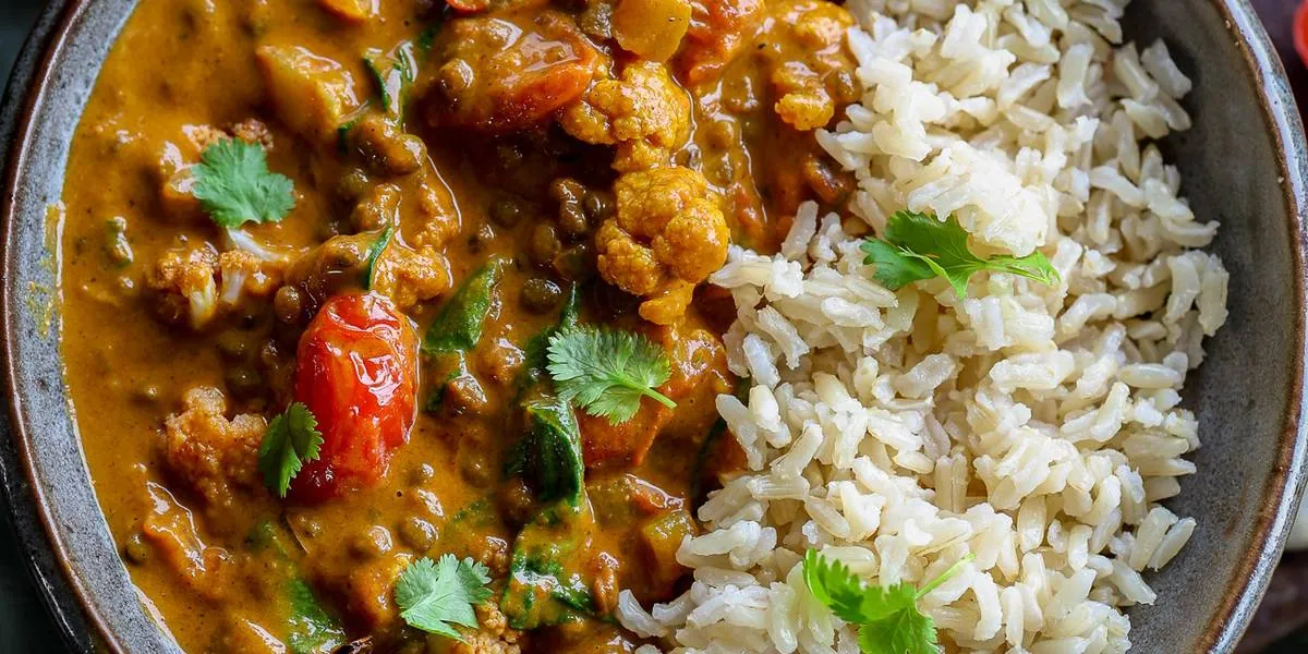 Roasted Cauliflower Lentil Curry