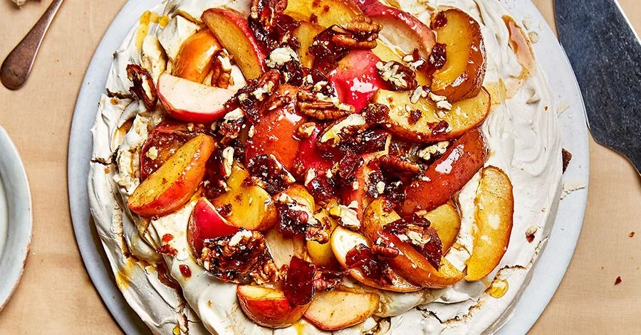 Maple Apple Pecan Pavlova