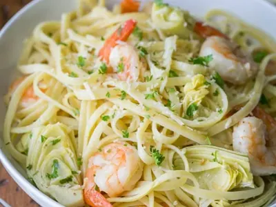 Shrimp Artichoke Linguine