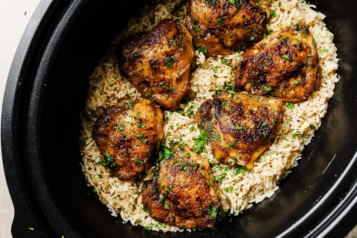 Slow Cooker Chicken and Rice