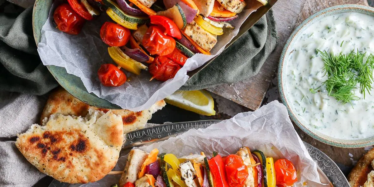 Roasted Tofu Vegetable Skewers