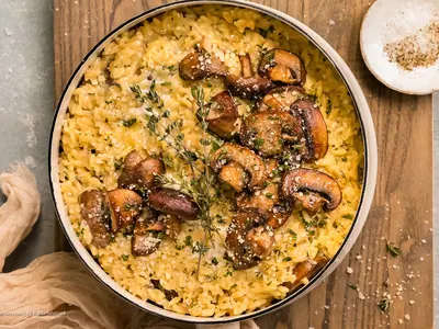 Mushroom Orzo Risotto