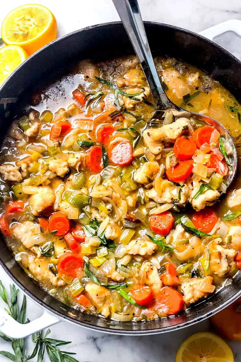 Lemony Chicken Orzo Stew