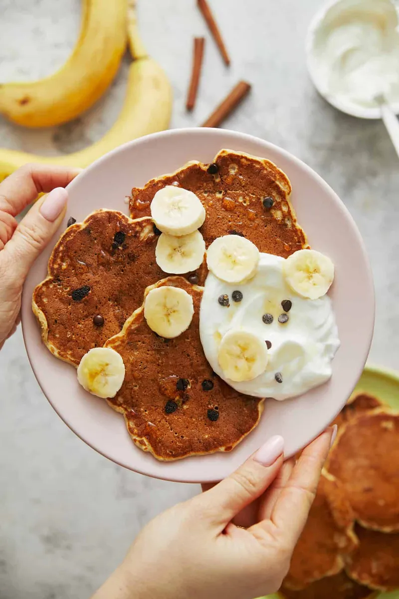 Banana Chocolate Chip Pancakes