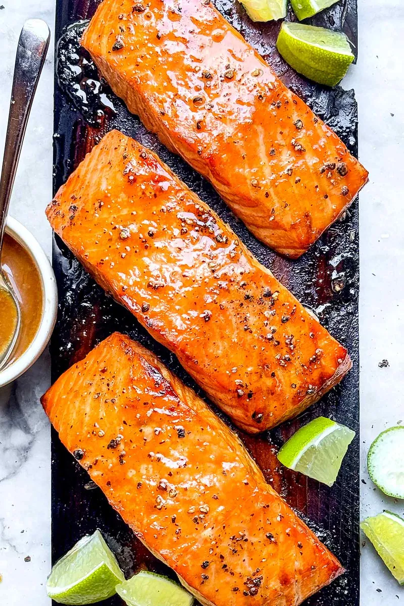 Grilled Salmon with bbq sauce