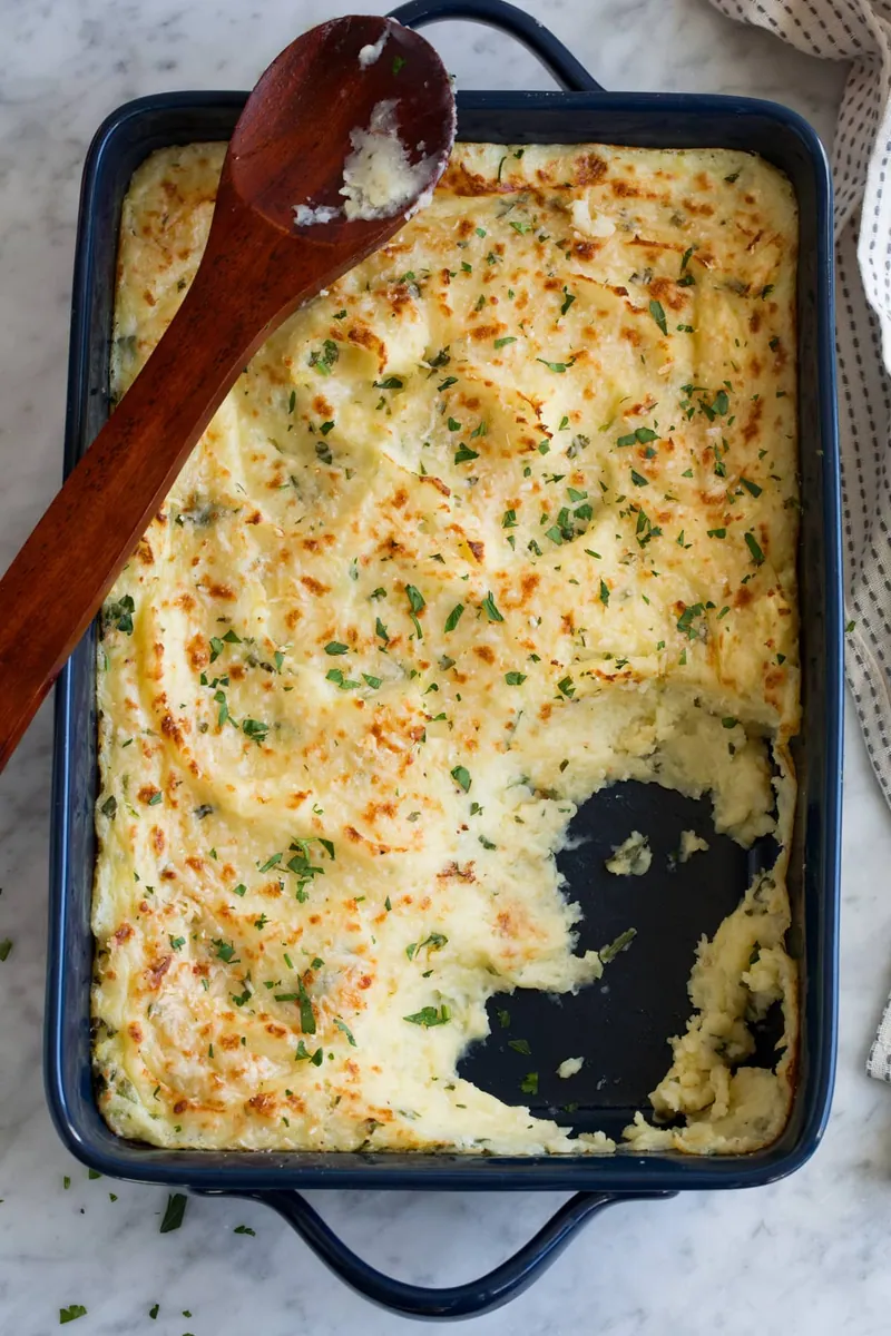 Parmesan Baked Mashed Potatoes