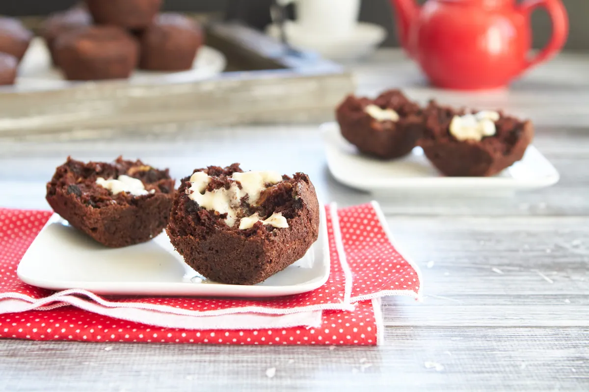 Chocolate Zucchini Walnut Muffins