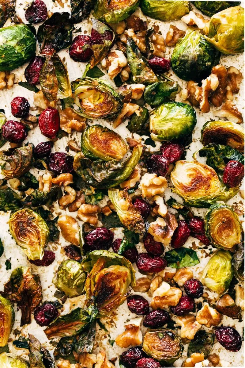 Roasted Brussels Sprouts with Cranberries