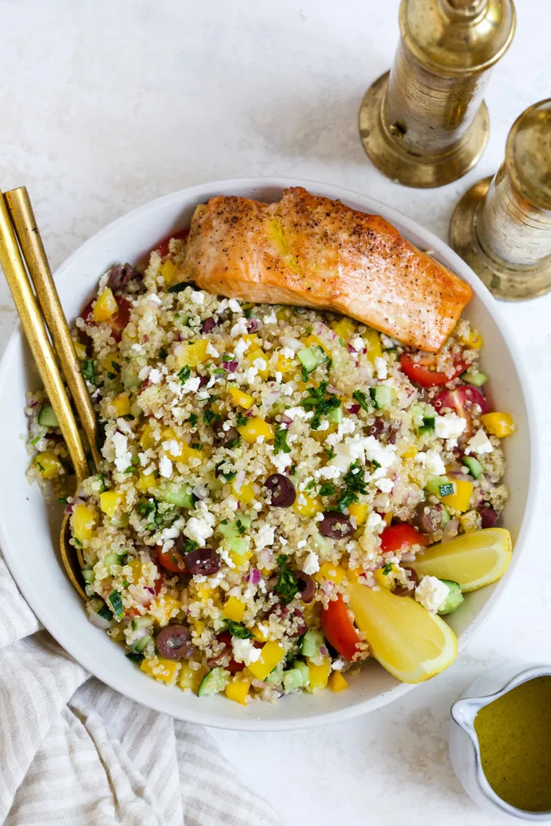 Mediterranean Quinoa Salmon Salad