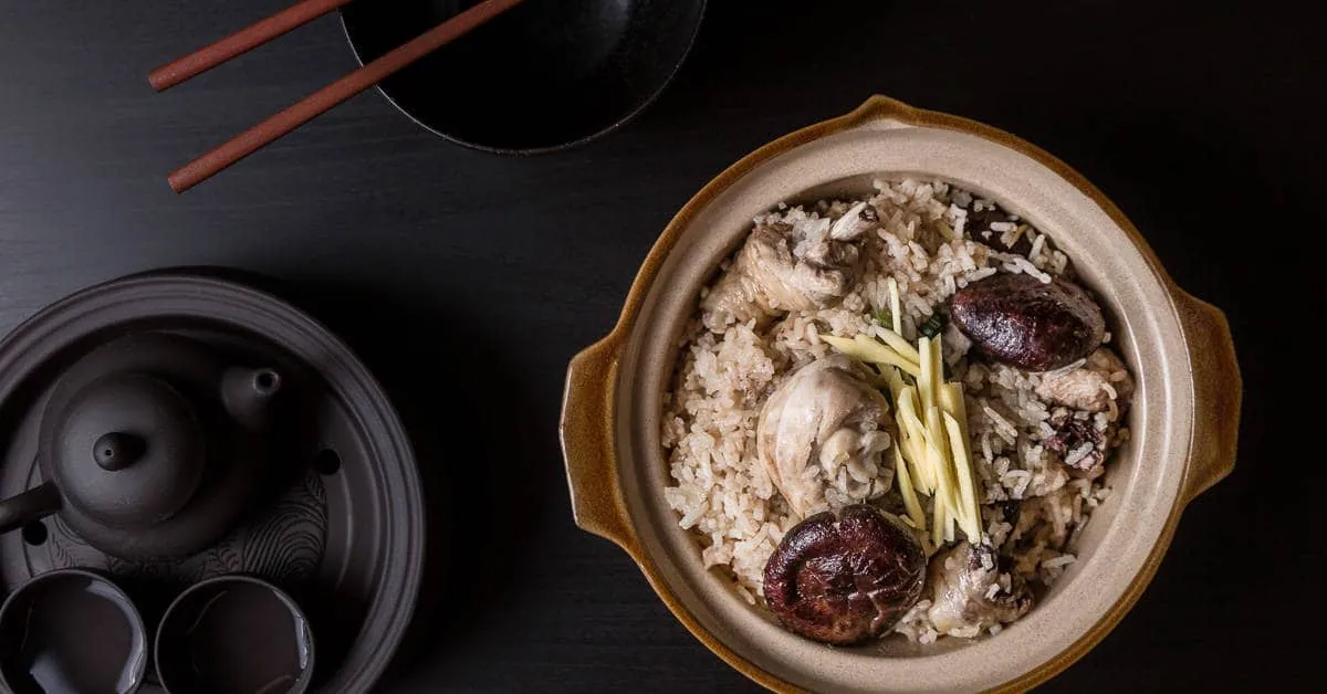 Pressure Cooker Chicken Rice with mushrooms