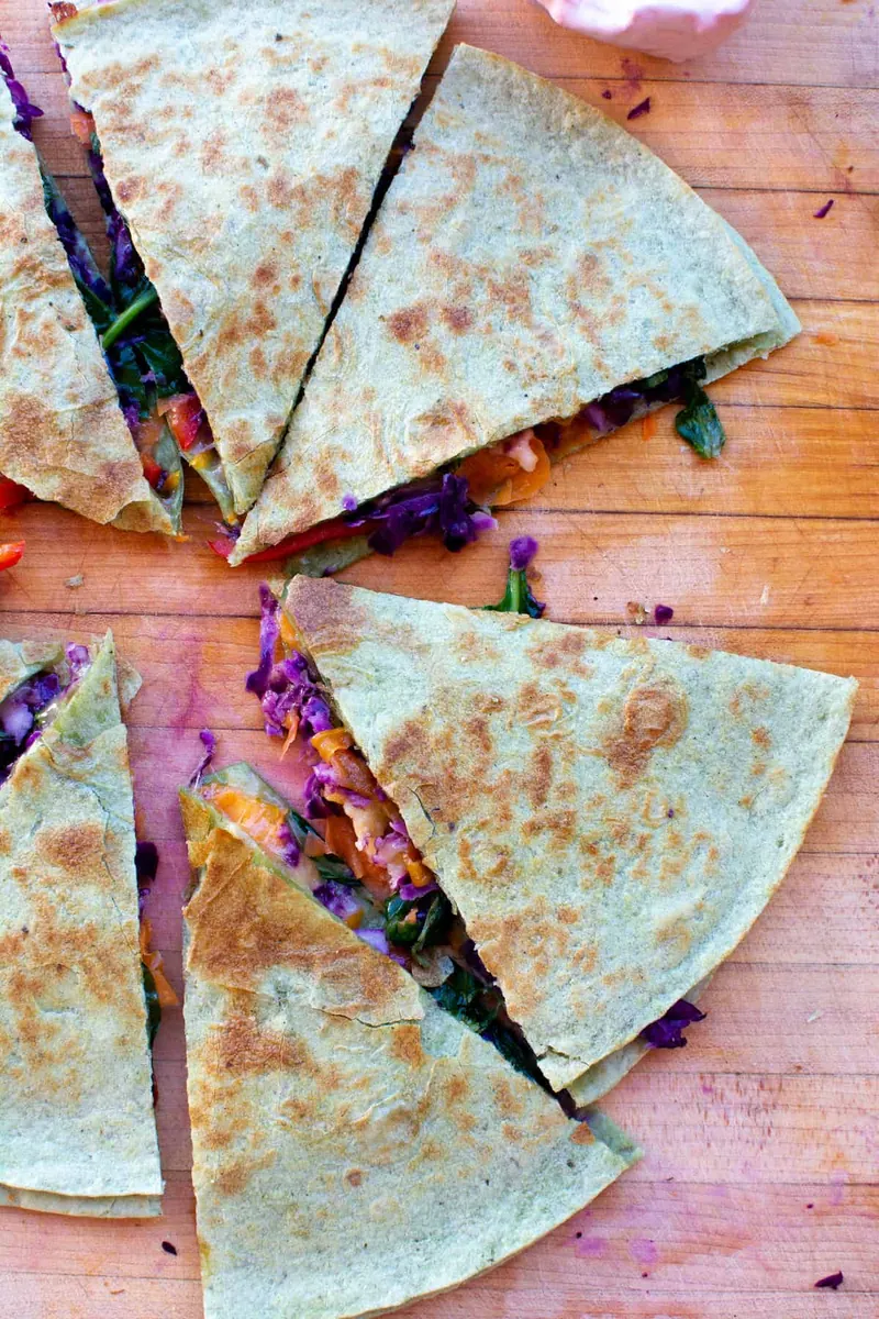 Rainbow Vegetable Quesadillas
