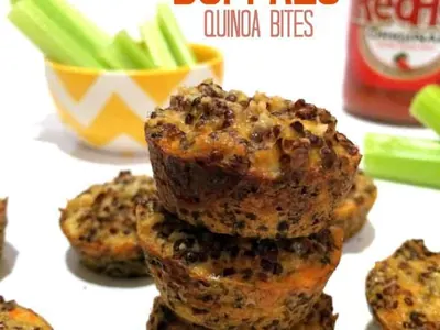 Cheesy Buffalo Quinoa Bites