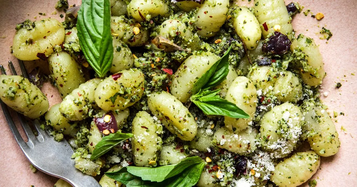 Sheet Pan Gnocchi with Broccoli Pesto