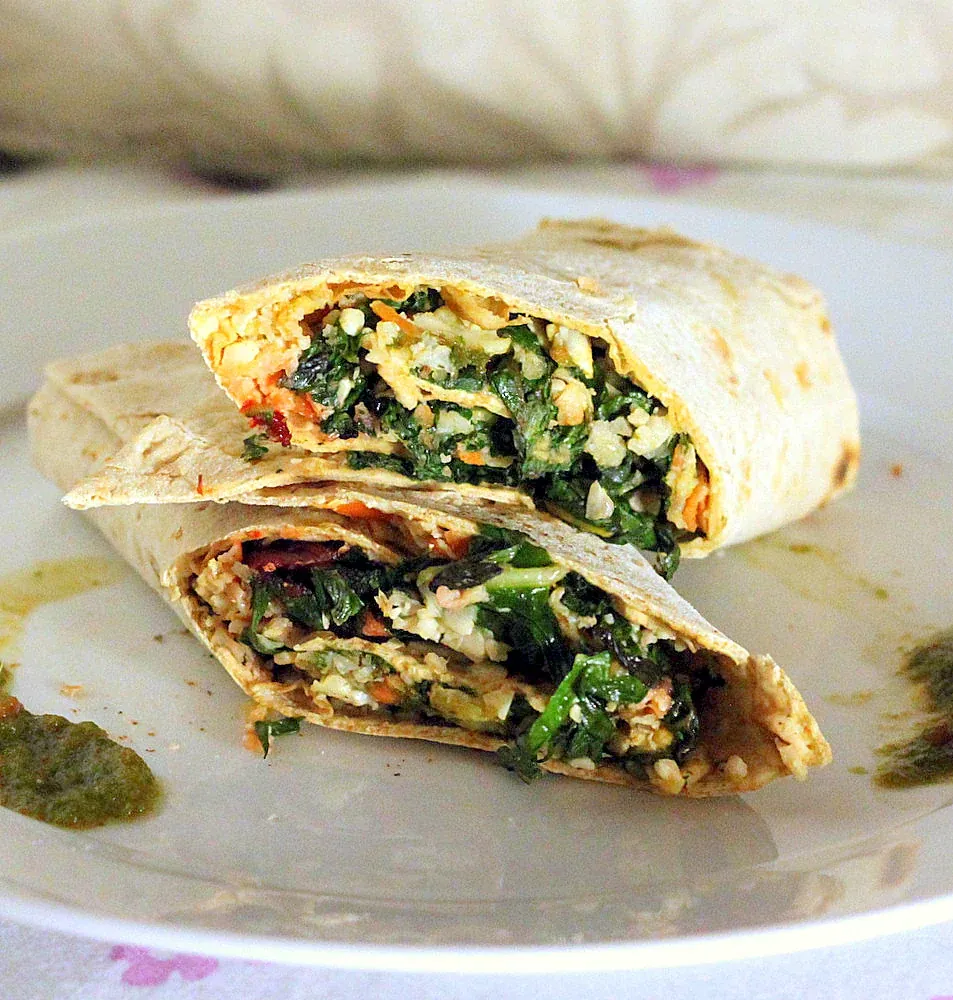 Chard Cauliflower Carrot Wraps