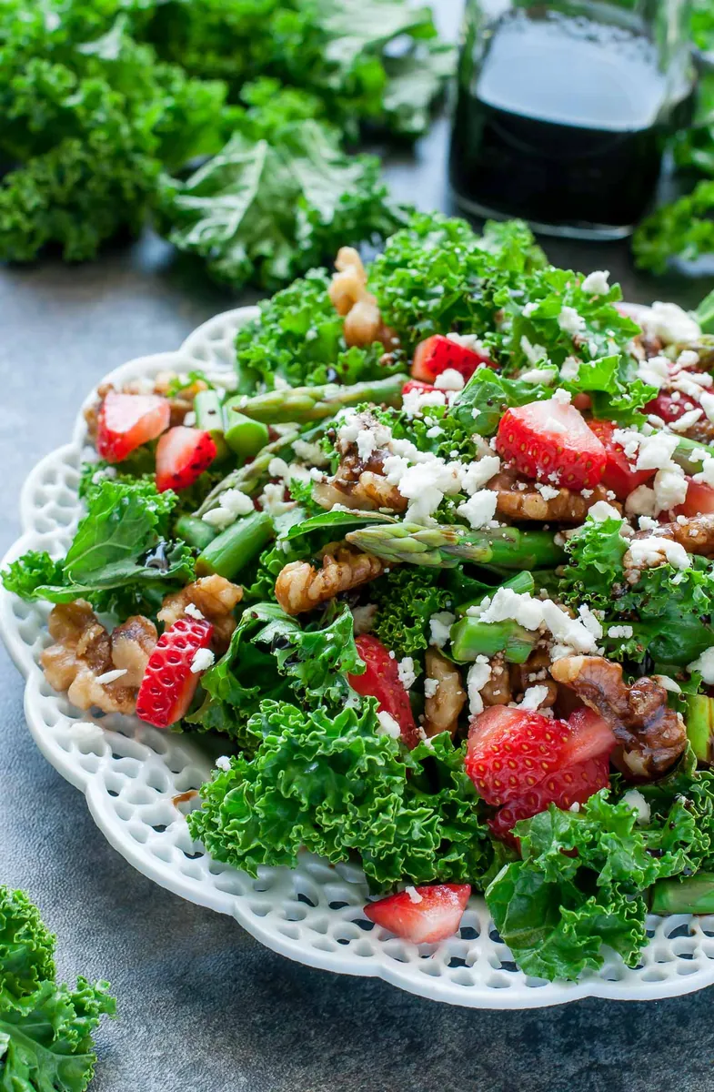 Strawberry Kale Salad with berries
