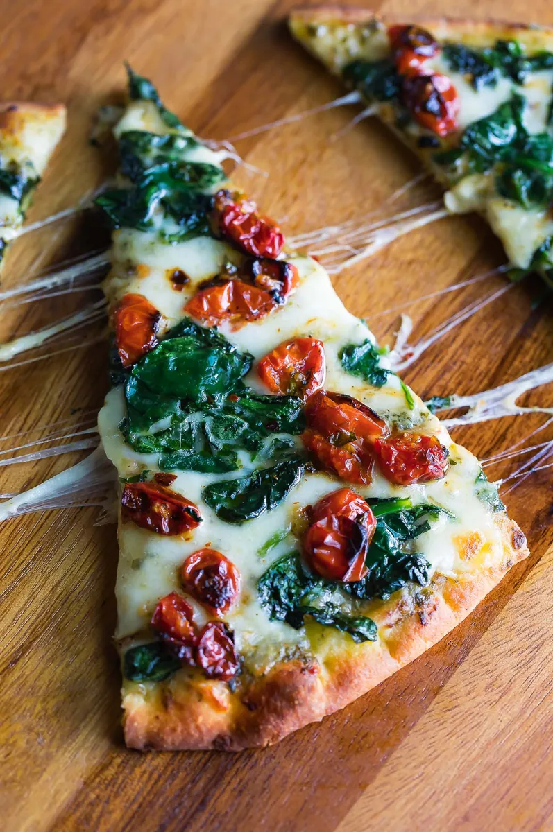 Garlic Roasted Tomato Flatbread Pizza