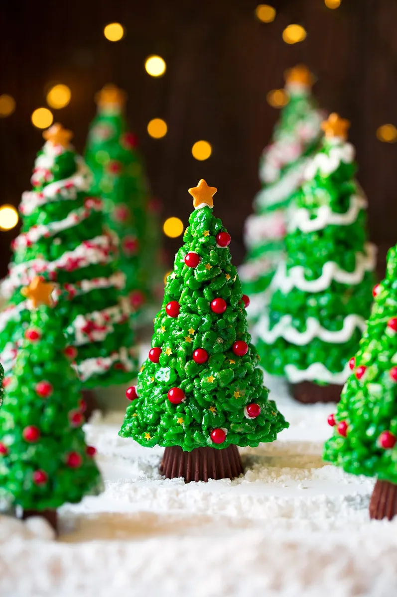 Christmas Tree Cereal Treats