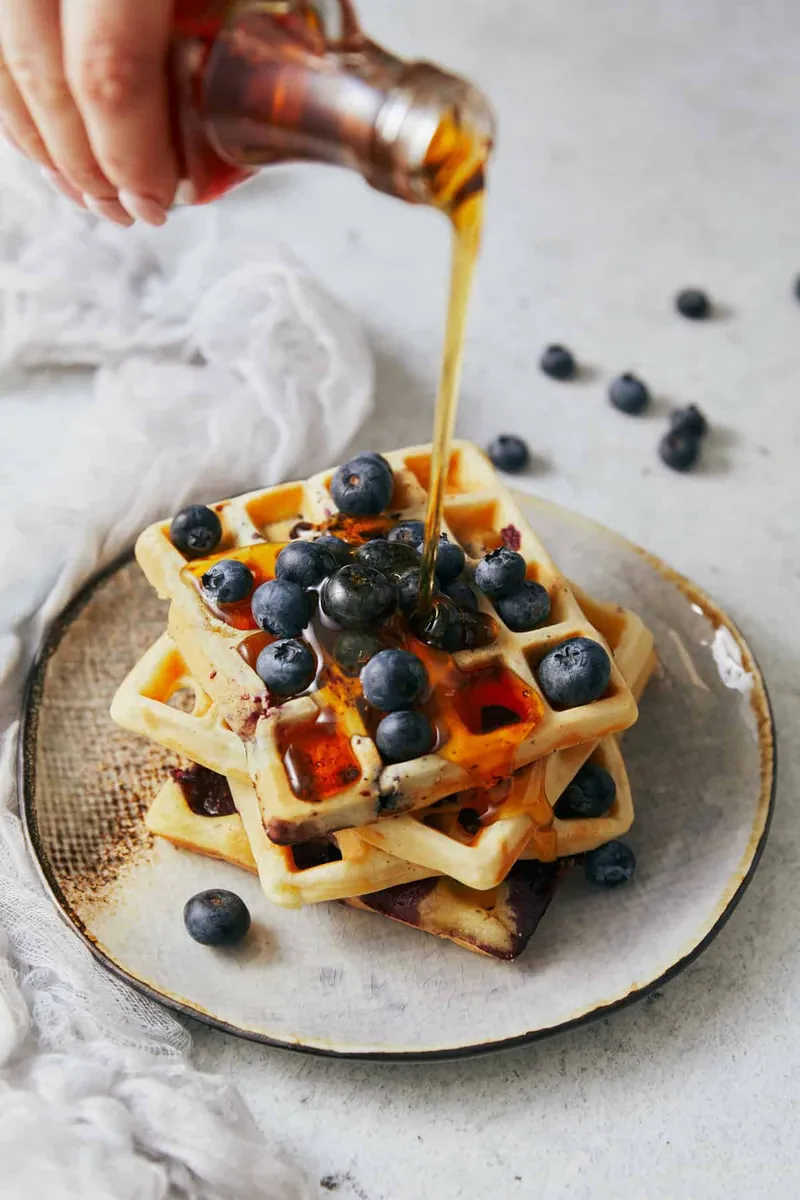 Blueberry Waffles with berries