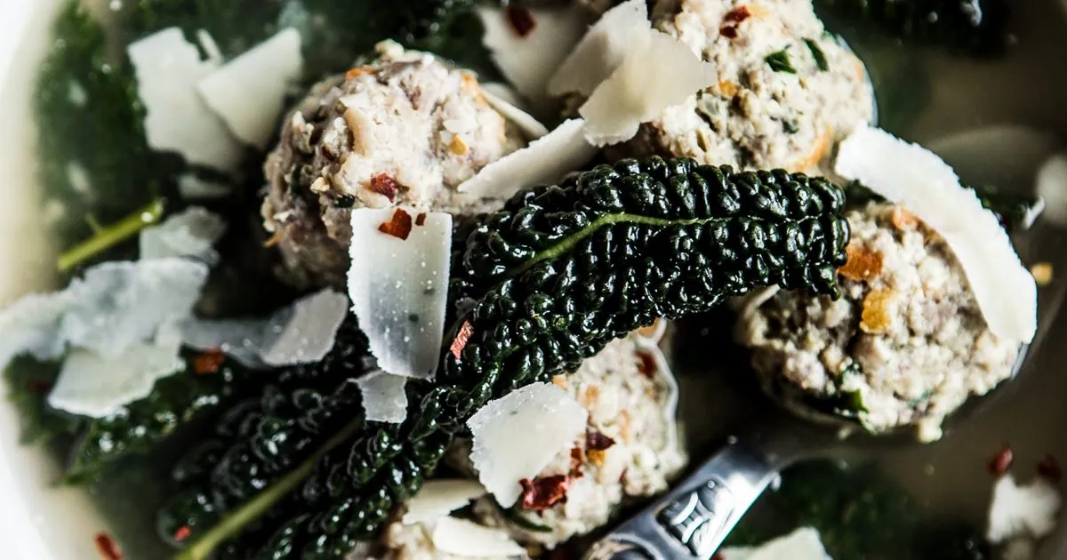 Italian Wedding Soup with broth
