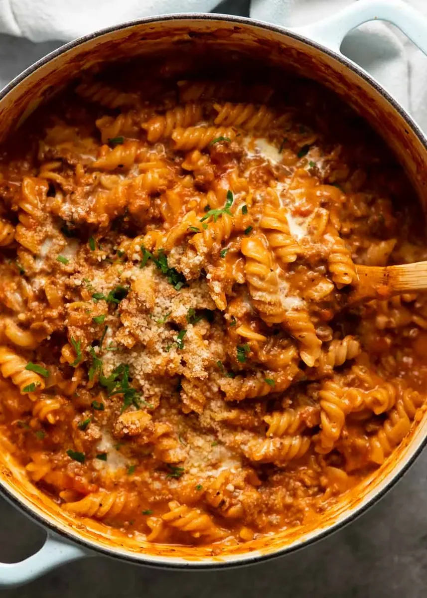 Creamy Tomato Beef Pasta