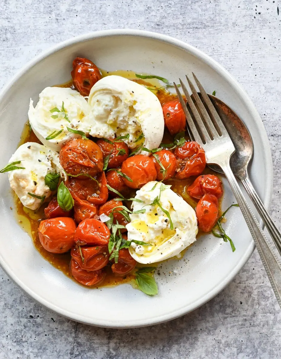 Slow-Roasted Tomatoes and Burrata