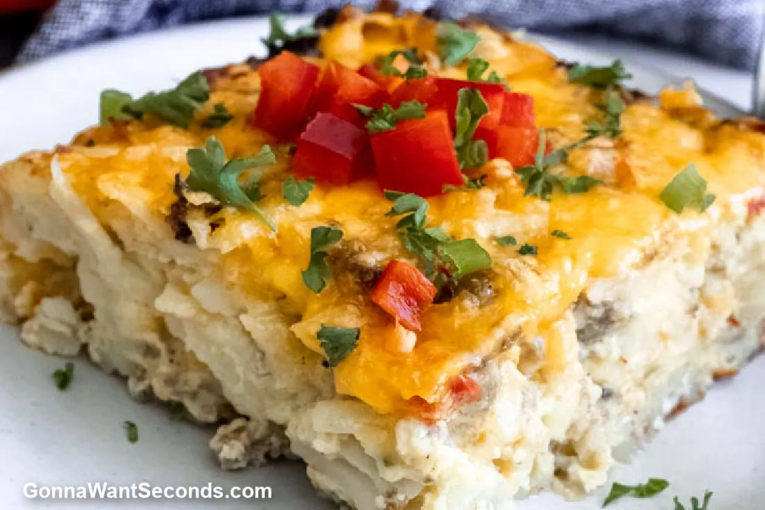 Sausage Hash Brown Casserole with italian