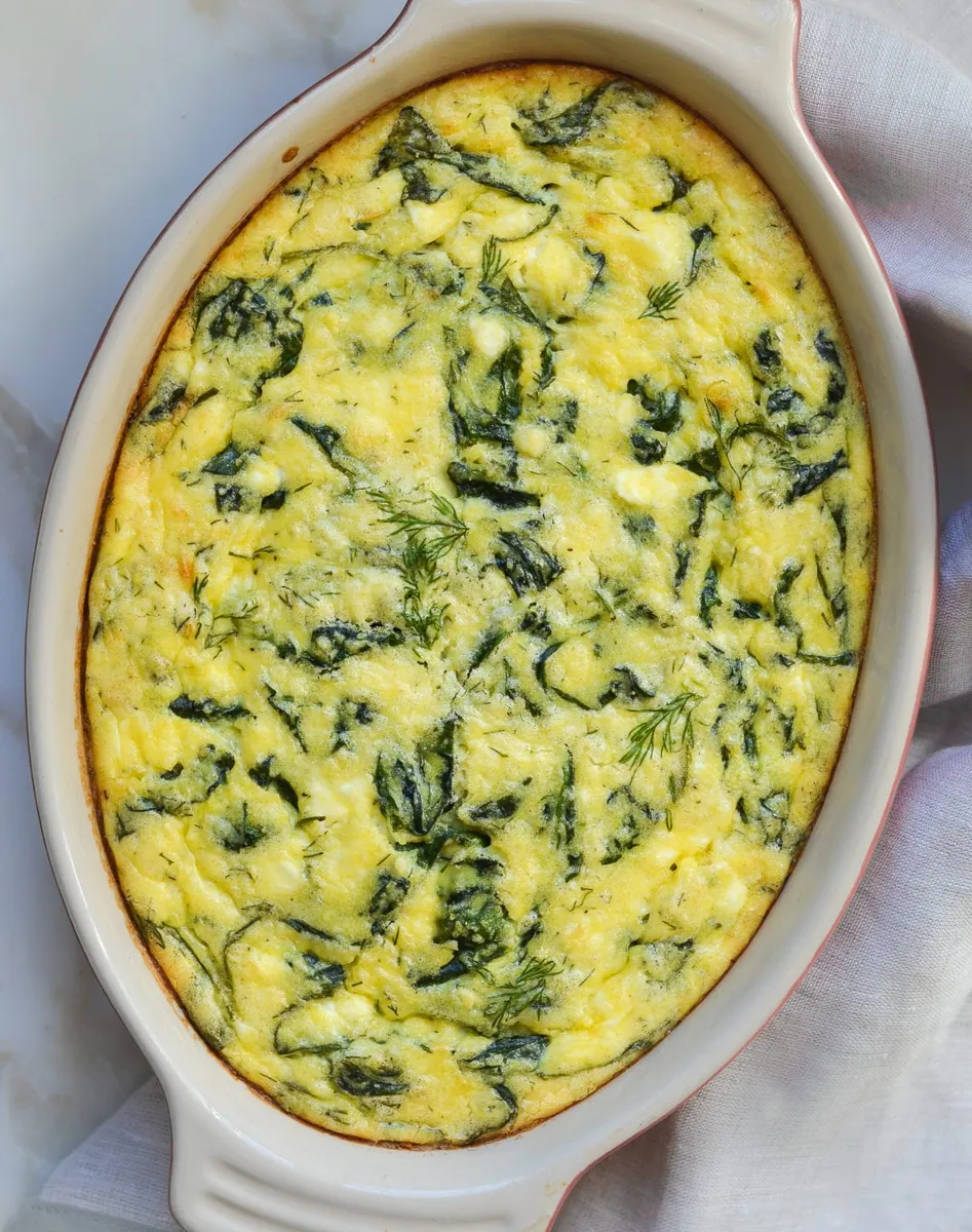 Spinach Feta Polenta Pie