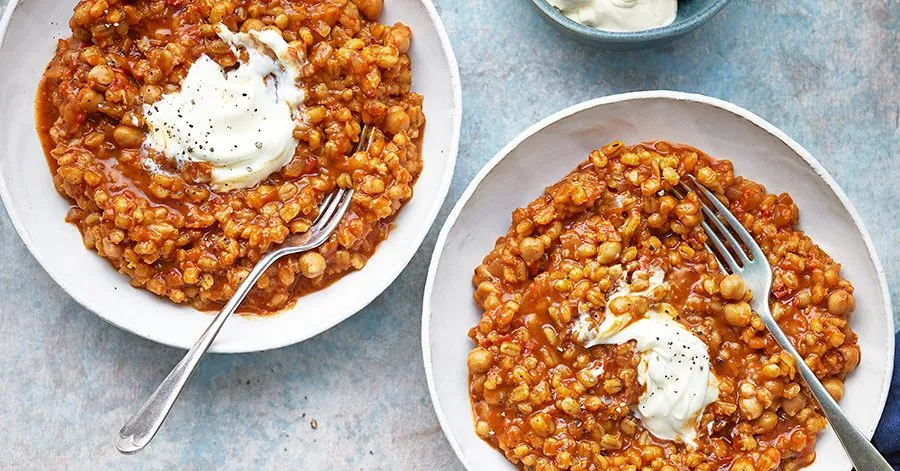 Smoky Chickpea Barley Risotto