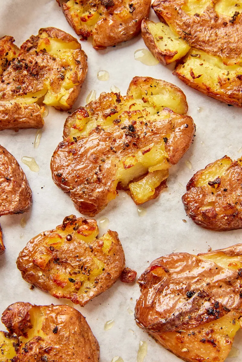 Smashed Red Potatoes with butter