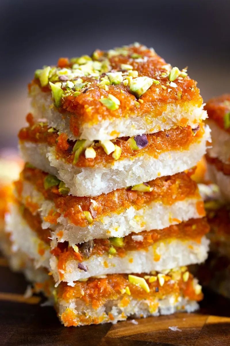 Carrot Coconut Burfi Bars