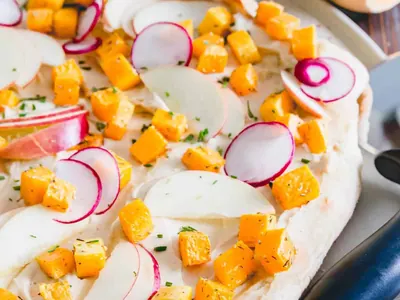 Fall Hummus Pizza