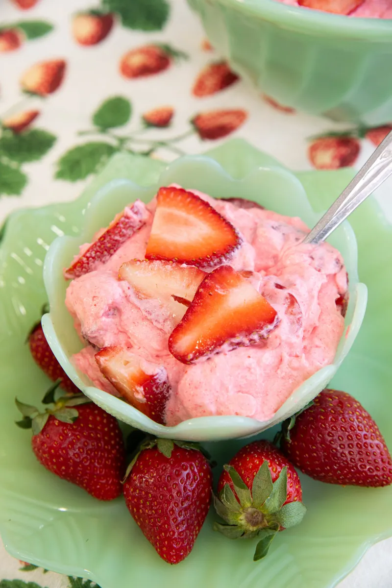 Strawberry Cottage Cheese Fluff