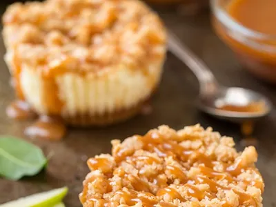 Caramel Apple Mini Cheesecakes
